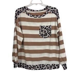 Boutique Unbranded Women’s Pullover Top Size Small Multi Colors Long Sleeves